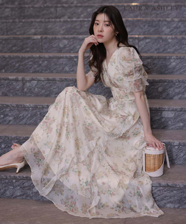 Rirandture(リランドチュール) |〈LAURA ASHLEYコラボ〉シアーラッフルワンピース