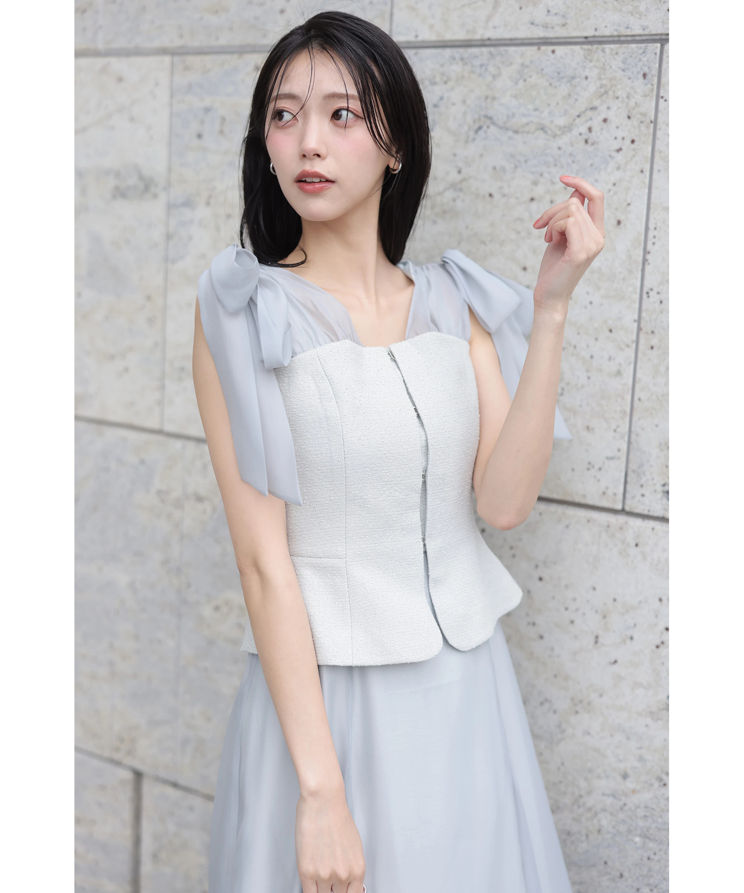 店舗限定》ツィードビスチェレイヤードワンピース | ワンピース