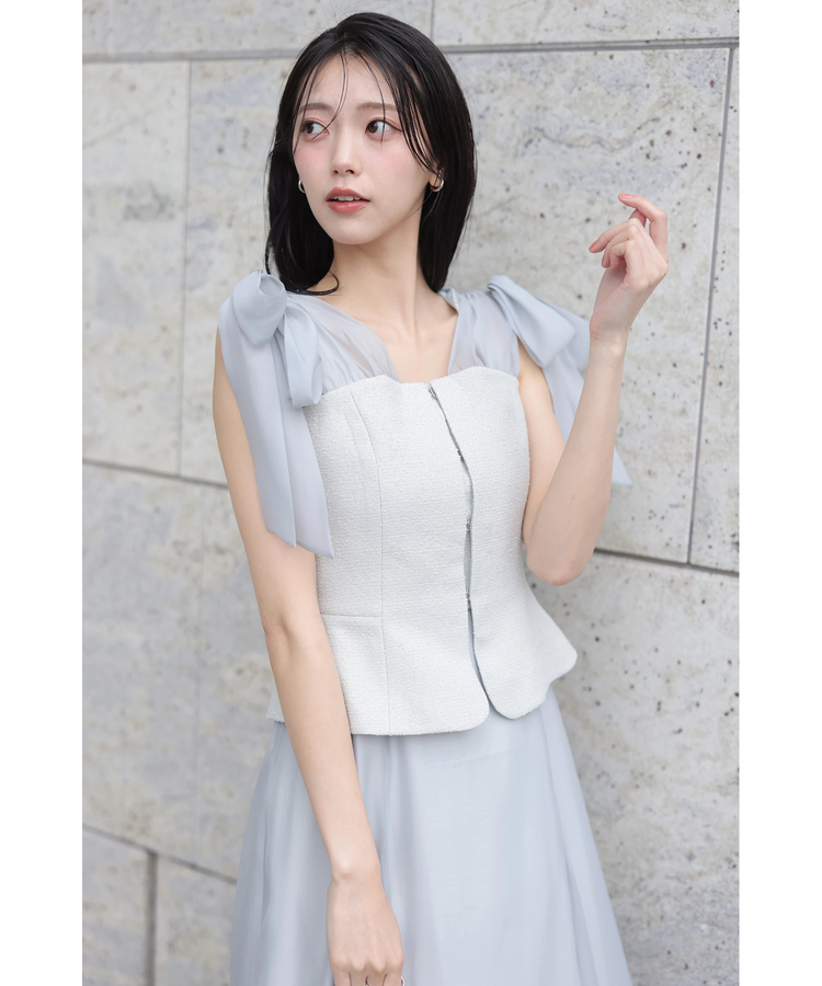 店舗限定》ツィードビスチェレイヤードワンピース | ワンピース