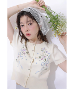 Rirandture(リランドチュール) |〈DILIGENCE PARLOURコラボ〉エンブロイダリーニットカーディガン