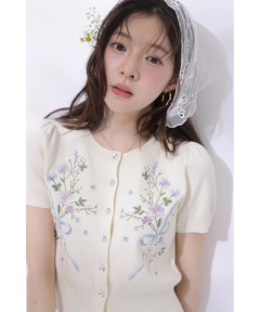 Rirandture(リランドチュール) |〈DILIGENCE PARLOURコラボ〉エンブロイダリーニットカーディガン