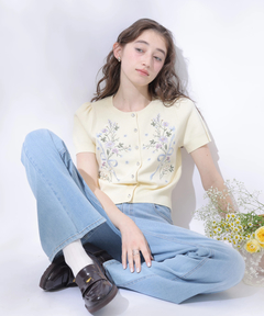 Rirandture(リランドチュール) |〈DILIGENCE PARLOURコラボ〉エンブロイダリーニットカーディガン
