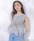 Arpege storyルミネ池袋店限定》チュールラッフルツィードニット