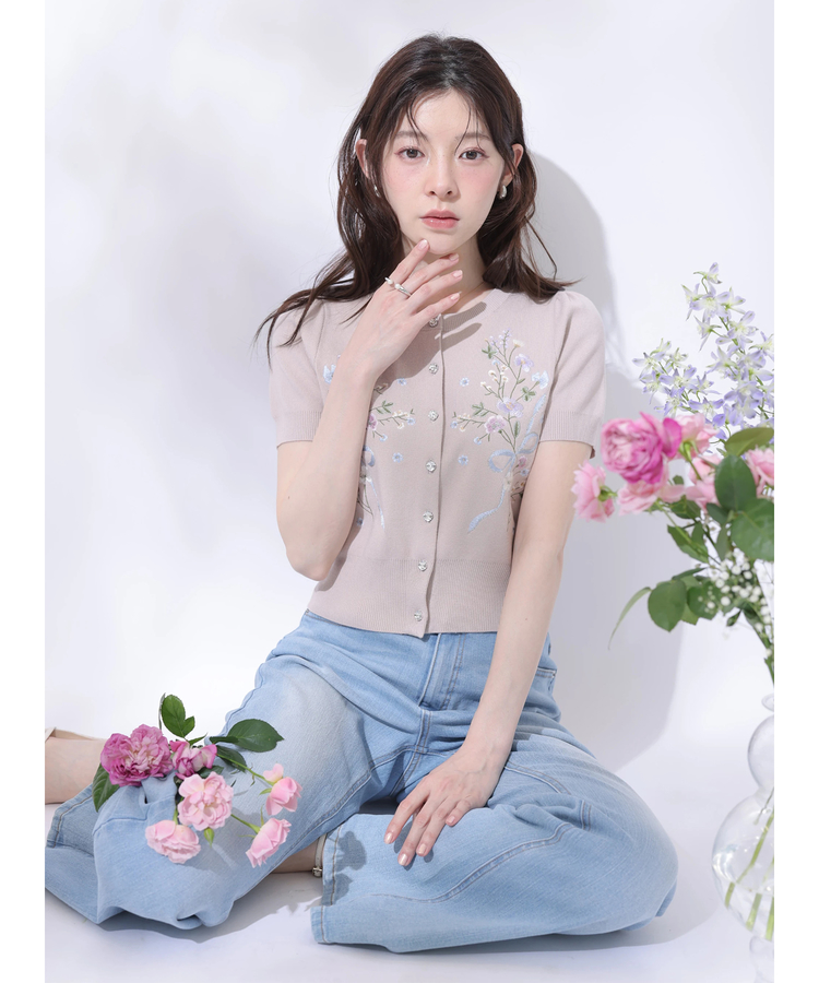 WEB LIMITED]〈DILIGENCE PARLOURコラボ〉エンブロイダリーニット