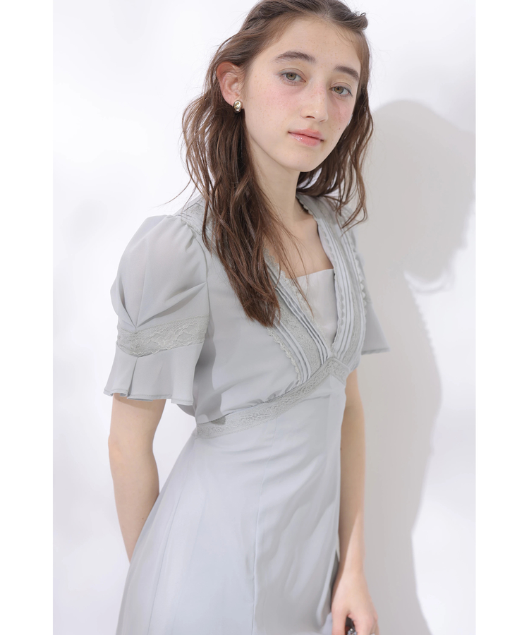 ピンタックレースシフォンワンピース | ワンピース | Rirandture（リ