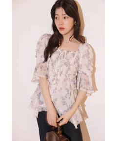 Rirandture(リランドチュール) |〈LAURA ASHLEYコラボ〉パフスリーブシアーブラウス