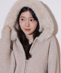 Rirandture(リランドチュール) |【Wポイント対象】ファー付きニットフーディー
