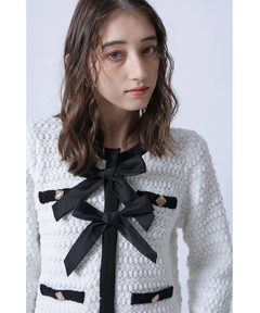 Rirandture(リランドチュール) |〈MARIEBELLEコラボ〉Ribbon tweed Knit