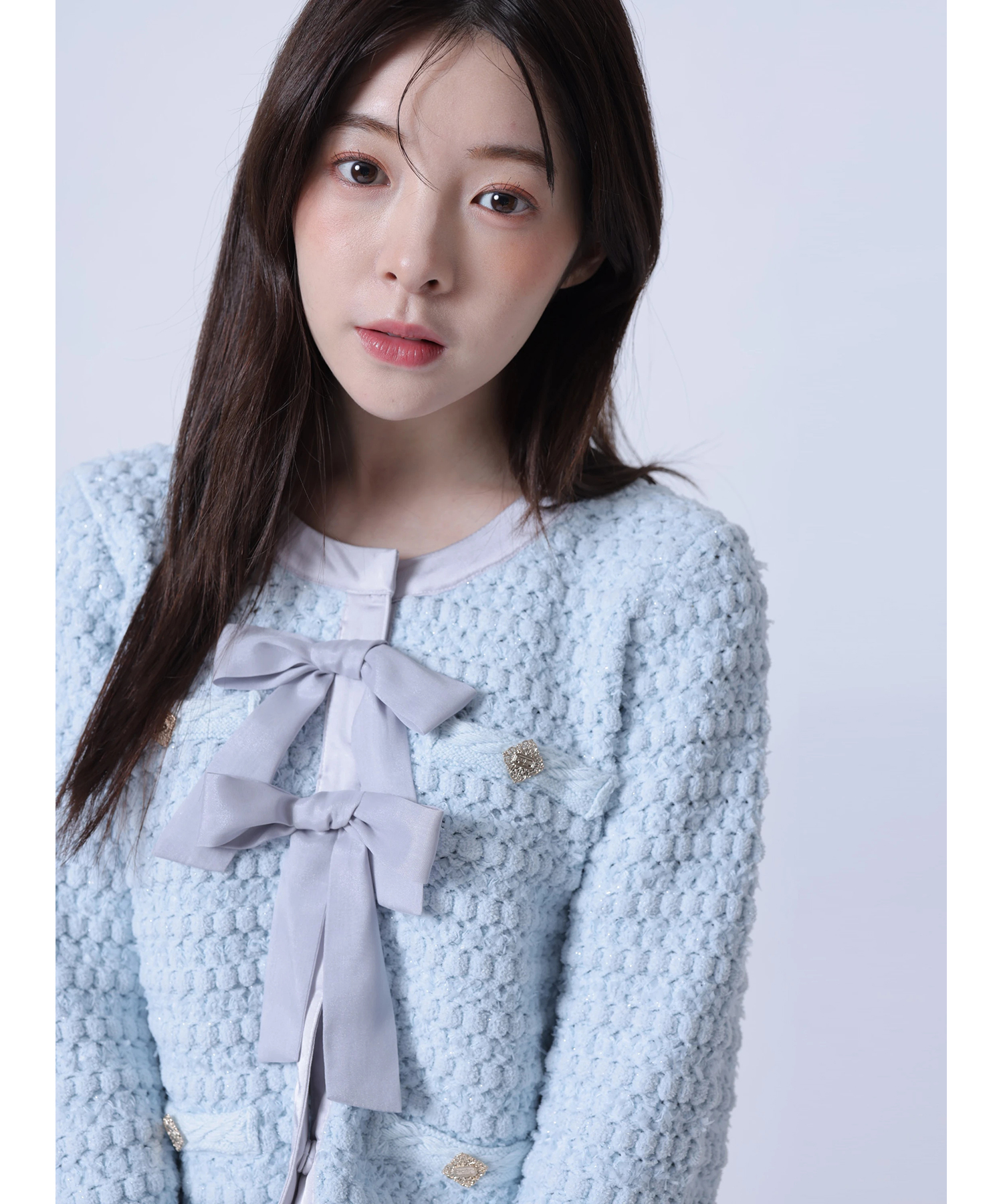 Rirandtureルミネ新宿店限定》〈MARIEBELLEコラボ〉Ribbon tweed Knit