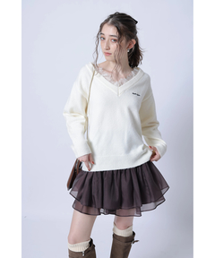 Rirandture(リランドチュール) |〈marie claireコラボ〉Vネックレースニット