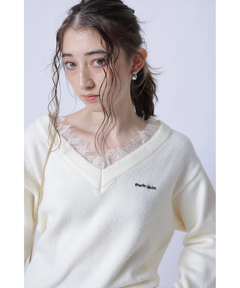 Rirandture(リランドチュール) |〈marie claireコラボ〉Vネックレースニット