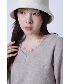 Rirandture(リランドチュール) |〈marie claireコラボ〉Vネックレースニット