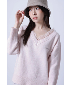 Rirandture(リランドチュール) |〈marie claireコラボ〉Vネックレースニット