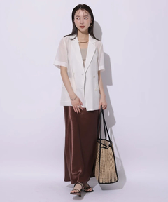 Mystrada(マイストラーダ) |ピーチサテンナロースカート