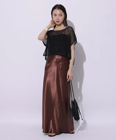 Mystrada(マイストラーダ) |ピーチサテンナロースカート