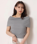 新品✨Mystradaマイストラーダ　シアー折り返し　オフショルニット　ベージュ シアー折り返しオフショルニット（ニット/セーター）｜Mystrada