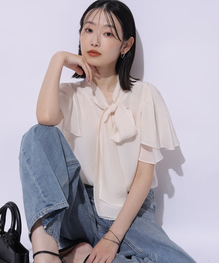 美品✨ラルフローレン ボウタイ　リボン　ブラウス　シャツ　ホワイト　M相当 ラルフローレン タイネックブラウス サイズ4 Mサイズ｜Yahoo