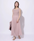 Mystrada プリーツメロードッキングワンピース　ピンク Mystrada プリーツメロードッキングワンピース ピンク Mystrada