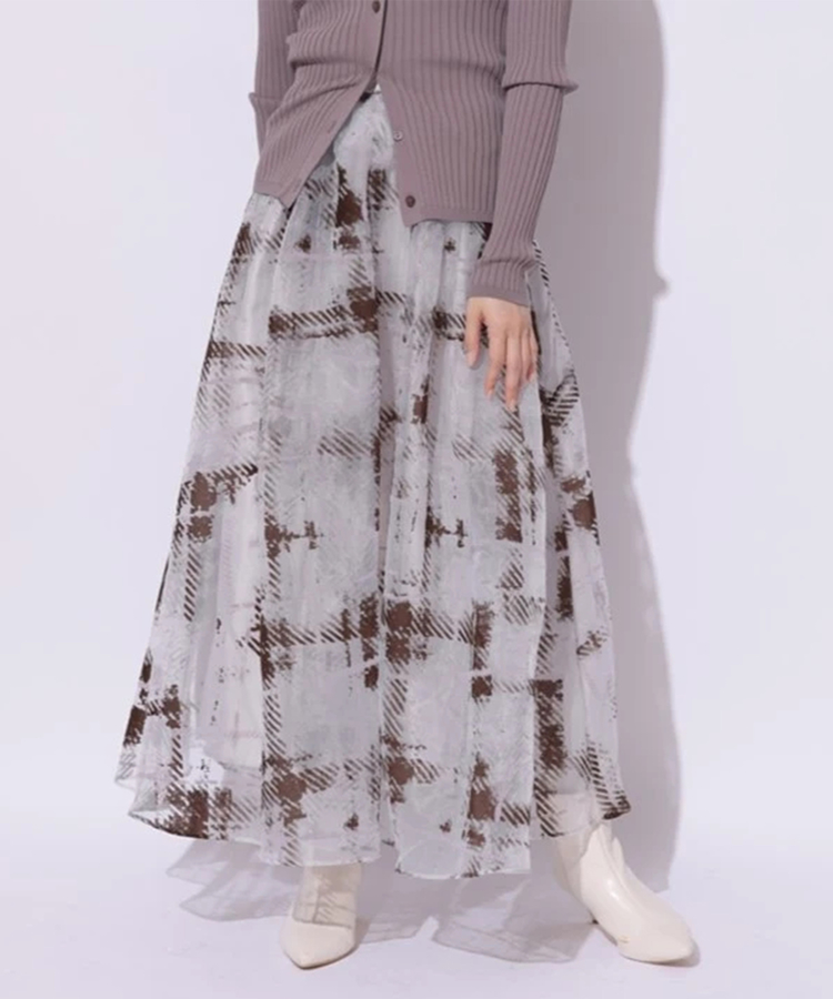 店舗限定》グラデチェックフロッキースカート | スカート