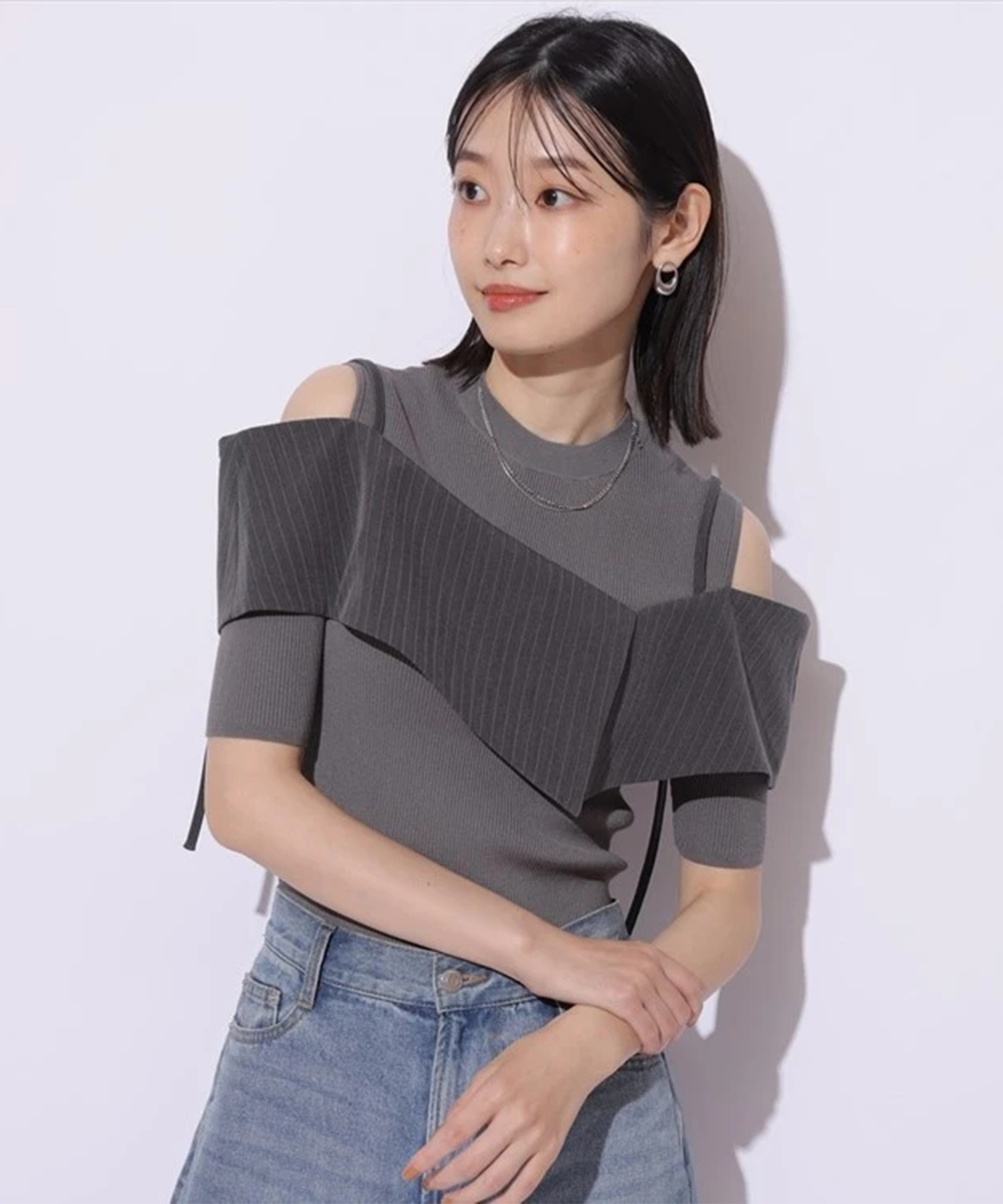 【タグ付き未使用】 Mystrada❤︎ビックカラードッキングニット　ベージュ タグ付き未使用】 Mystrada❤︎ビックカラードッキングニット