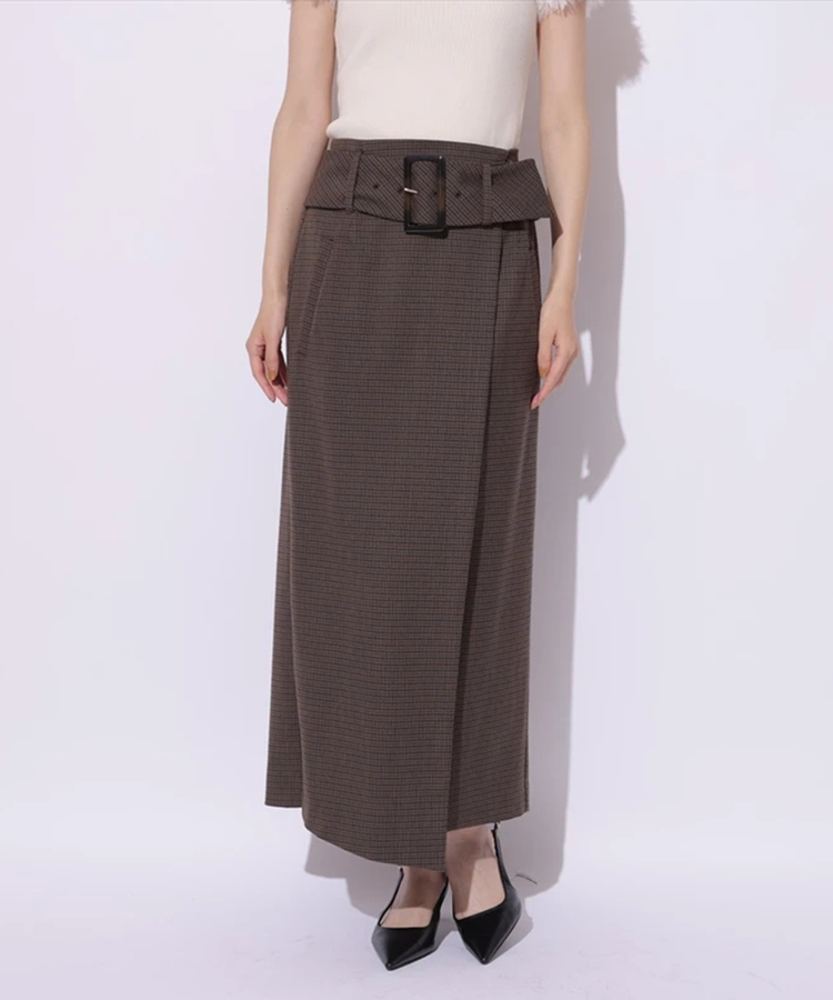 ワイドベルトラップスカートアルページュストーリー スタッフコーディネート】ワイドベルトラップスカート｜fumika｜Arpege