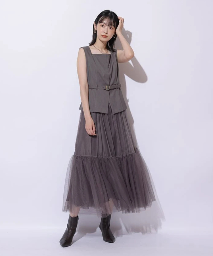 マイストラーダ　ジレワンピース　新品未使用　タグ付き　ホワイト　38 ジレドッキングワンピース | ワンピース | Mystrada（マイ