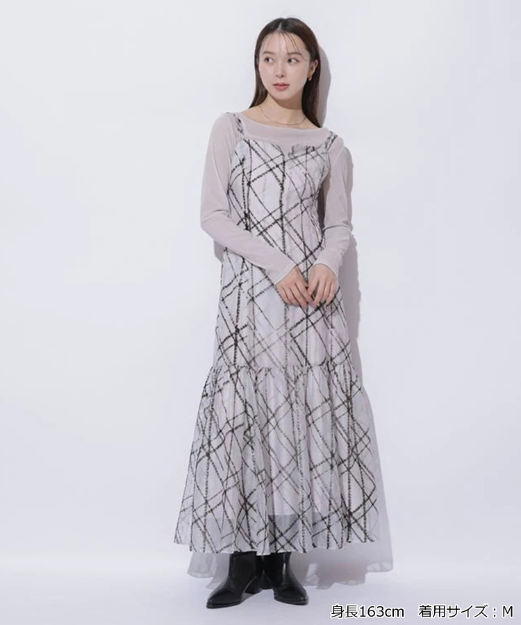 ツートンチェックフロッキーワンピース新品！アルページュストーリー ツートーンチェックフロッキーワンピース | ワンピース | Mystrada