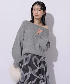 カデュネ 新品正規品 ≪店舗限定≫サイドチュールロゴスウェット 紺