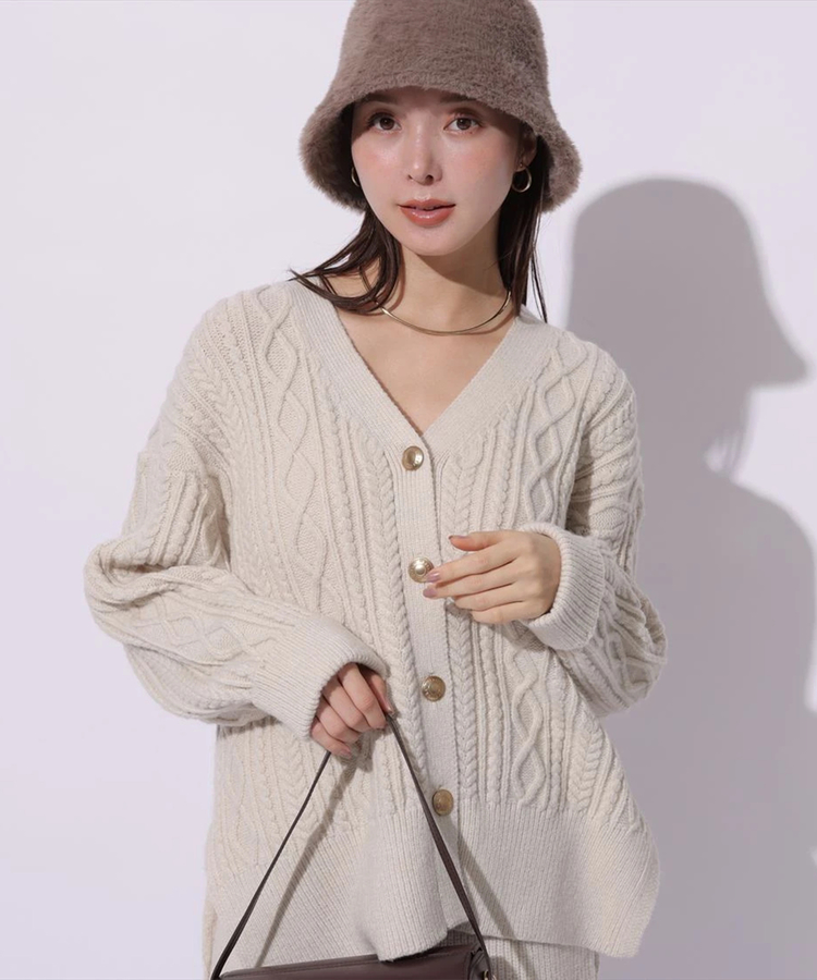 ケーブル編みカーデ | カーデ | Mystrada（マイストラーダ） │【公式