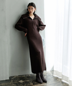 Mystrada(マイストラーダ) |ハーフジップニットワンピース