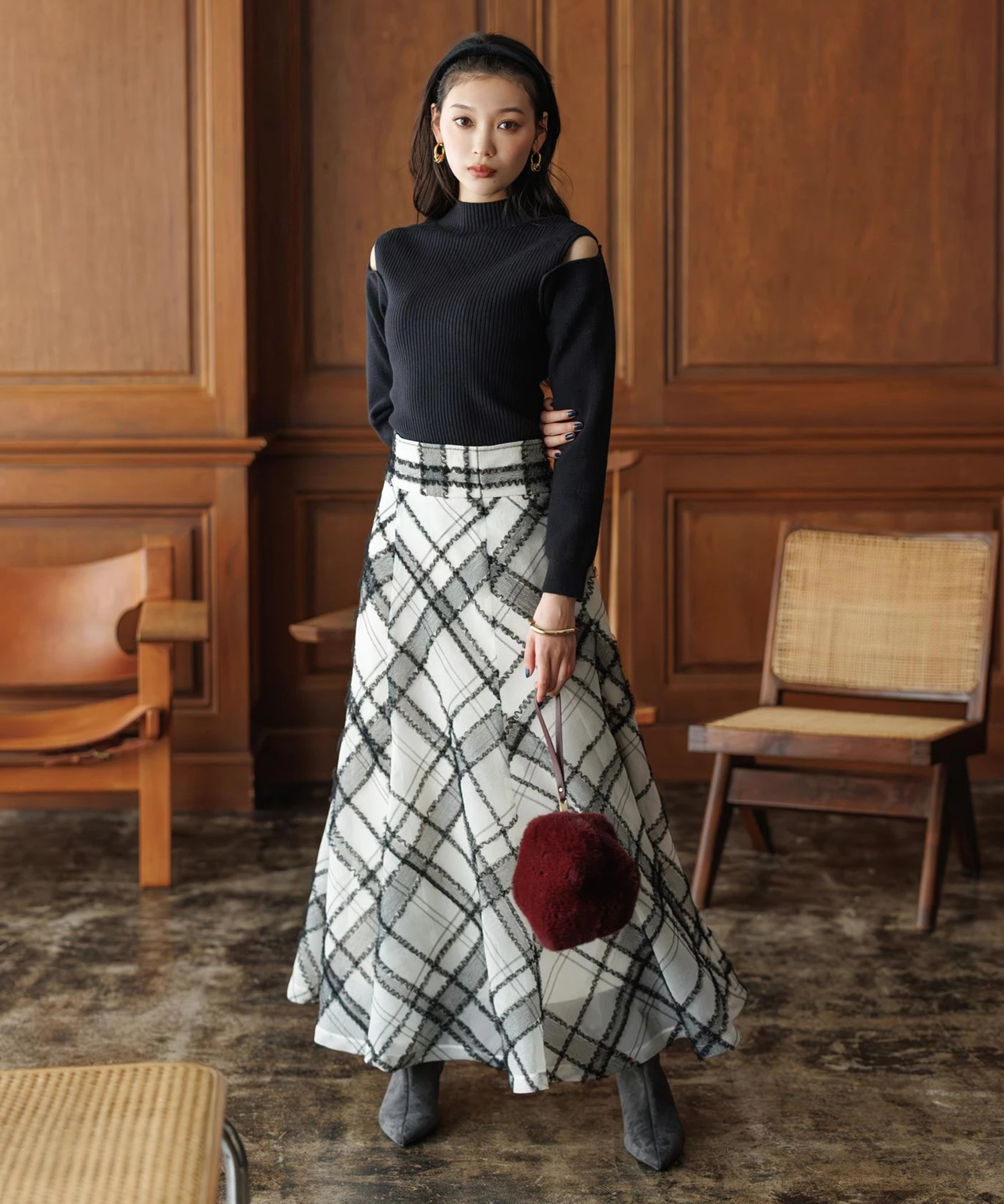 チュールチェック刺繍スカート | スカート | Mystrada（マイストラーダ