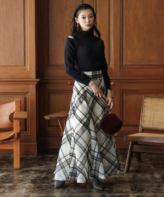 Mystrada(マイストラーダ) |チュールチェック刺繍スカート