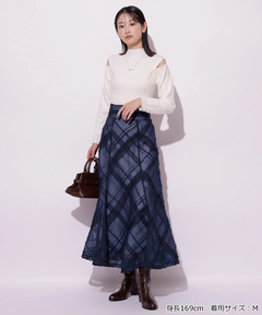 Mystrada(マイストラーダ) |チュールチェック刺繍スカート
