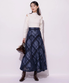 Mystrada(マイストラーダ) |チュールチェック刺繍スカート