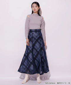 Mystrada(マイストラーダ) |チュールチェック刺繍スカート