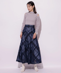 Mystrada(マイストラーダ) |チュールチェック刺繍スカート