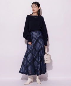 Mystrada(マイストラーダ) |チュールチェック刺繍スカート