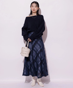Mystrada(マイストラーダ) |チュールチェック刺繍スカート