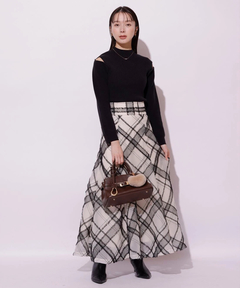 Mystrada(マイストラーダ) |チュールチェック刺繍スカート