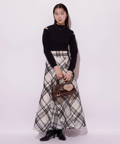 Mystrada(マイストラーダ) |チュールチェック刺繍スカート