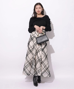 Mystrada(マイストラーダ) |チュールチェック刺繍スカート