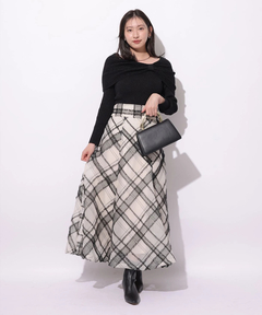 Mystrada(マイストラーダ) |チュールチェック刺繍スカート