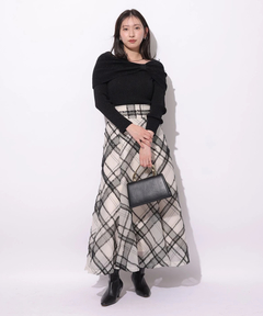 Mystrada(マイストラーダ) |チュールチェック刺繍スカート