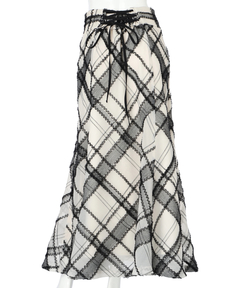 Mystrada(マイストラーダ) |チュールチェック刺繍スカート