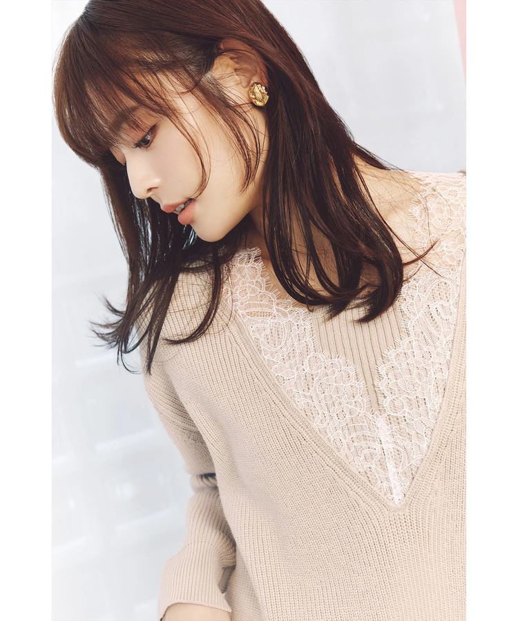 Vネックレースプルオーバー | ニット | Mystrada（マイストラーダ