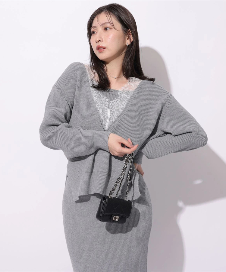 Vネックレースプルオーバー | ニット | Mystrada（マイストラーダ