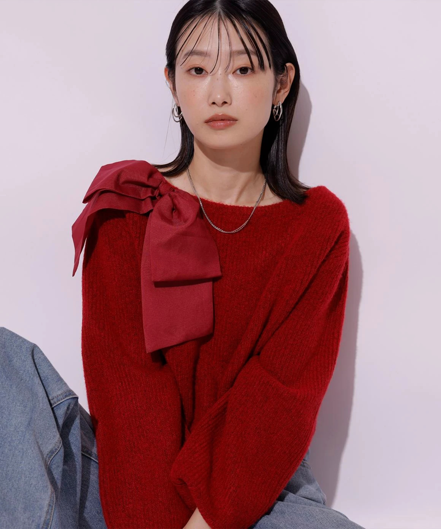 アシメリボンニットプルオーバー | ニット | Mystrada（マイストラーダ