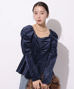 Mystrada(マイストラーダ) |[WEBLIMITED]ドットペプラムブラウス