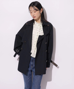 Mystrada(マイストラーダ) |レザー切り替えミドルトレンチ