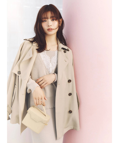 Mystrada(マイストラーダ) |レザー切り替えミドルトレンチ